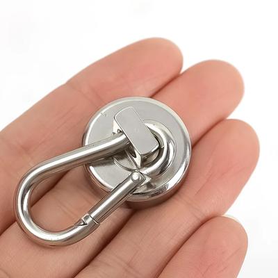 Strong Neodymium Magnetic Hooks 360°Rotating Carabiner Magnet Ring Magnetic Refrigerator Hook Home Kitchen Bathroom Suction Cup