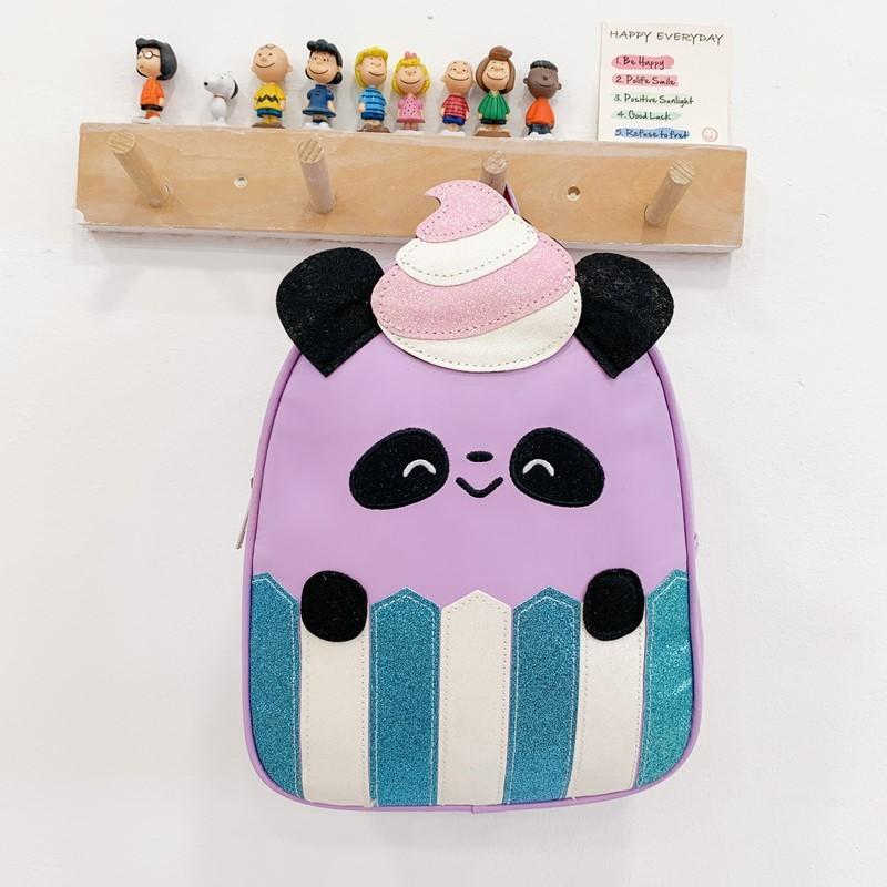 Cartoon Line Panda Girls Toddler Backpack With Fashion Sequins For Use School
