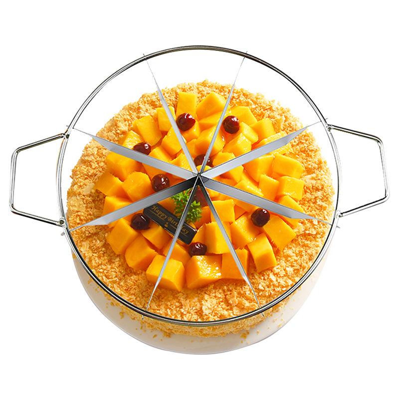 Cake Cutter Slicer Stainless Steel Pastry Portion Marker Pizza Pie Divider Even 4-10 Slices Cake Portioner Baking Tools Kitchen