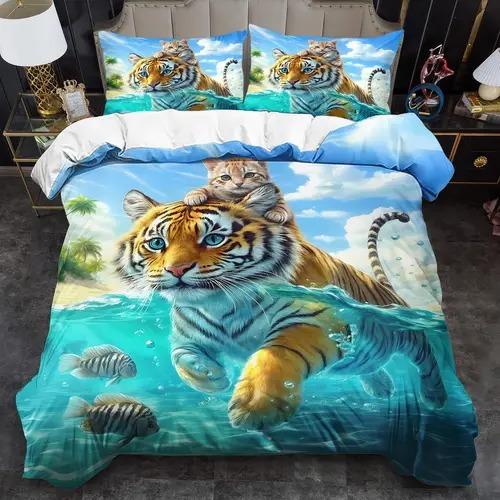 Comforter Cat With Cat Pattern Suitable For Children Boys Girls And Adults Soft Warm Comfortable And Breathable