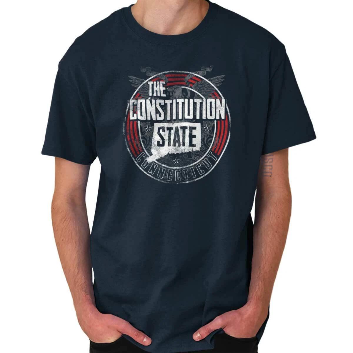 Connecticut Constitution State CT New England Adult Short Sleeve Crewneck Tee M
