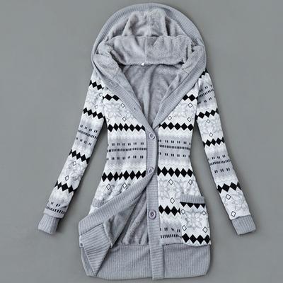 Winter Frauen Pullover Lässige Strickjacke Pullover Stricken Lange Fell Kapuze Outwear Frauen Warme Verdickte Mantel