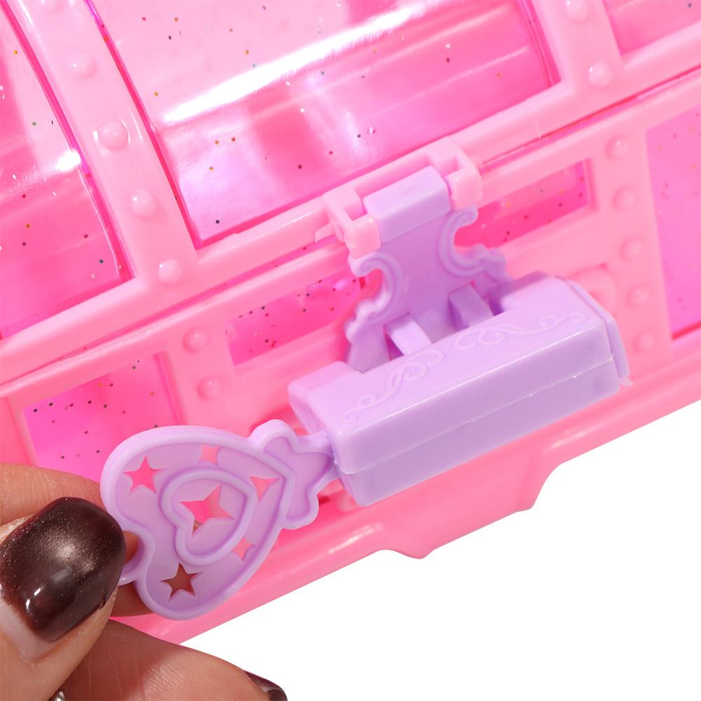 With Lock Kids Jewelry Box Pretend Play Treasure Chest Cute Makeup Box  For Children