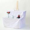 Buddhist Altar Set, Plain White Porcelain, 5 Pieces + Bell Set, Incense Burner Ash Included, for 49th Day Memorial Service, Altar Decoration