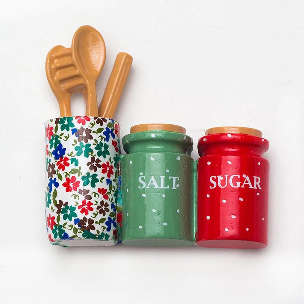 Creative Cartoon Afternoon Tea Food Resin Three-Dimensional Design Refrigerator Stickers Magnetic Message Home Decoration