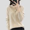 Autumn Winter Women's Stand Collar Sweater Solid Color Pullover Sweater Knit Top