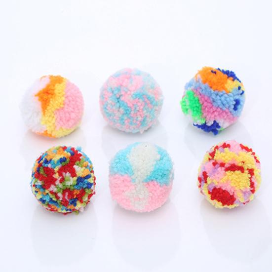 6Pcs Pet Molar Toy Bite Resistant Relieve Stress Plush Creative Bite Chew Toy Ball for Cats