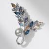 Bo Xin Yun Elegant Pearl Crystal Wheat Ear Brooch - Fashionable Cardigan Accessory and Gift Souvenir Pin.