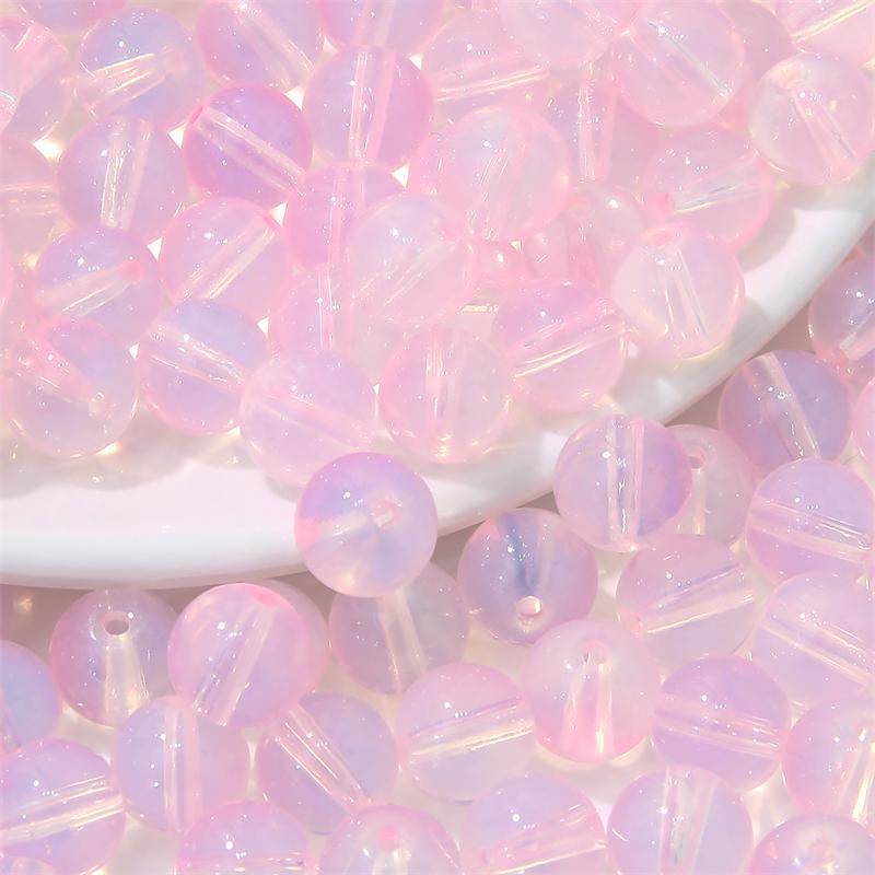 

30 шт. хрустальные стеклянные бусины с белковым покрытием цветные круглые свободные бусины-разделители для DIY ожерелья, браслета, изготовления ювелирных изделий розовый