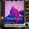 Personalized Wall Tapestry,Chainsaw Man Custom Printed Name, Fabric Wall Art For Indoor Room Backdrop