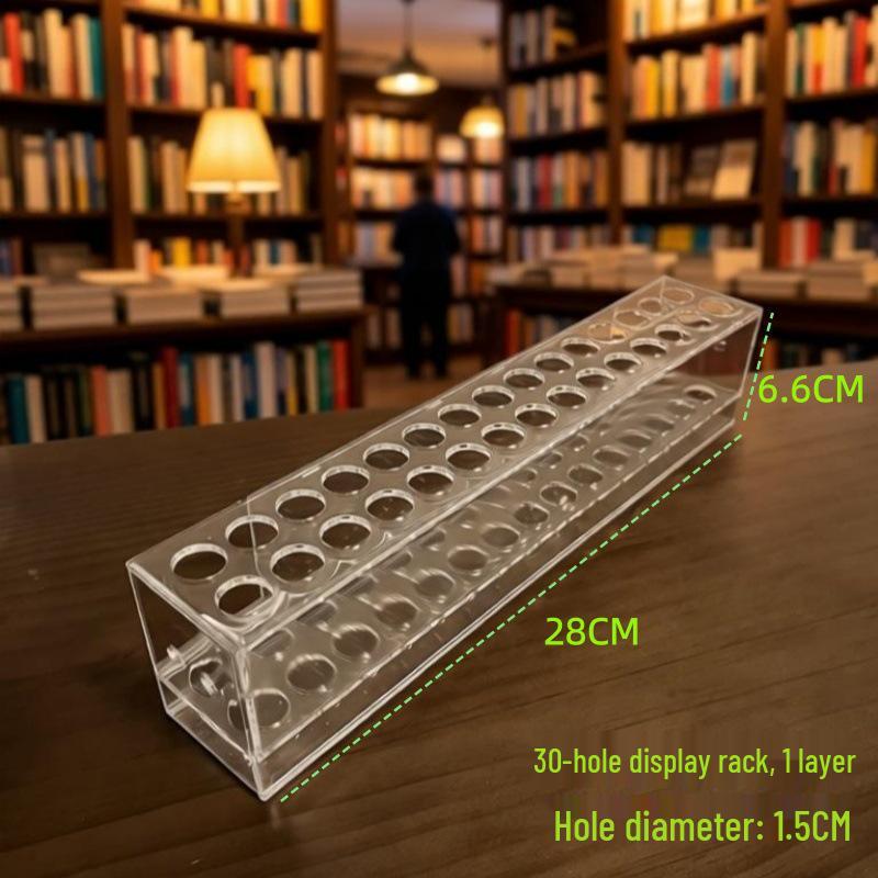 Acrylic Transparent Pen Holder: Large Capacity Desktop Organizer Stand for Stationery Storage and Display.