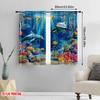 2pcs,2D plane printing Creative Curtains Ocean Symphony Versatile Fabric (without rod) All Seasons Ldeal for Living Room,