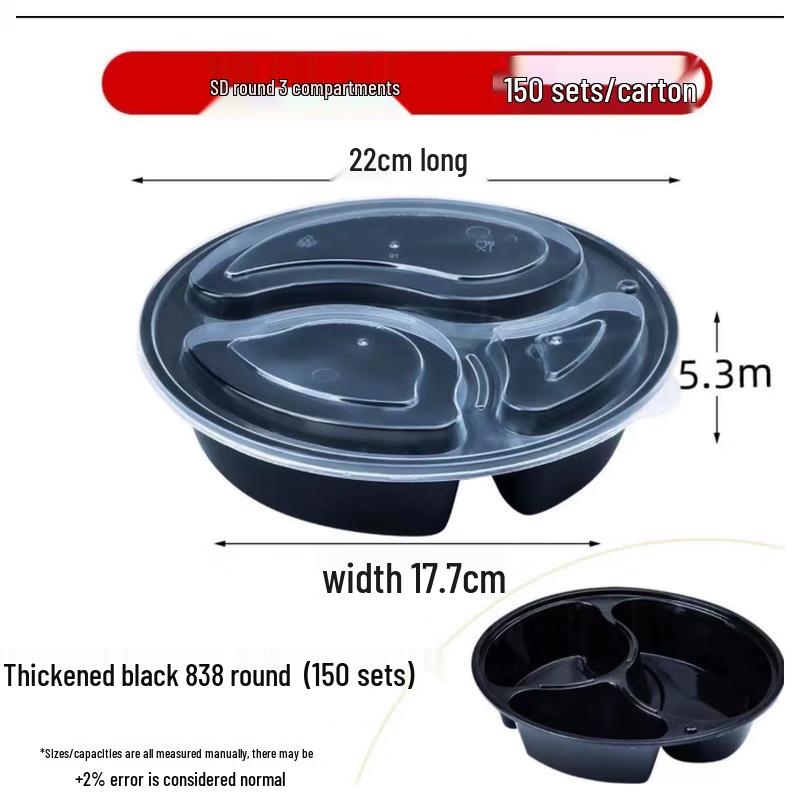 BOUSSAC Disposable PP Plastic Meal Prep & Takeout Containers