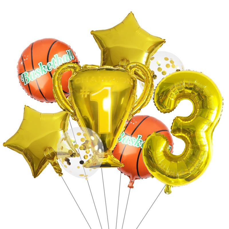 Basketball Theme Party Cartoon Disposable Tableware Paper Plates Cups Balloon Baby Shower Birthday Adult Party Decor Supplies