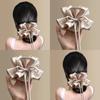 Hair Tie Double Layer Pleated Bowknot Design Hair Band Adjustable Elastic Hair Rope Soft Non-Slip Hair Accessory