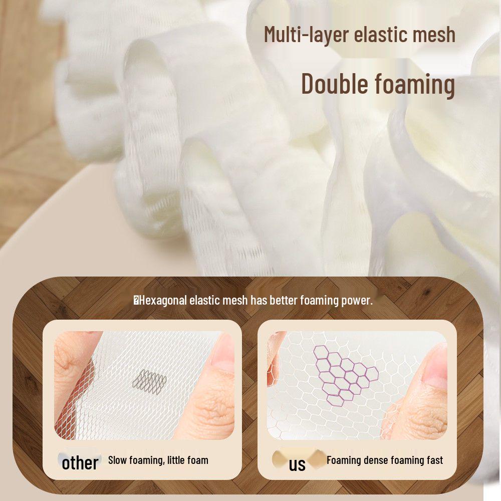 Dual-Sided Back Scrubber: Soap-Holding Bath Ball & Towel Foaming Net for Soft, Universal Cleansing