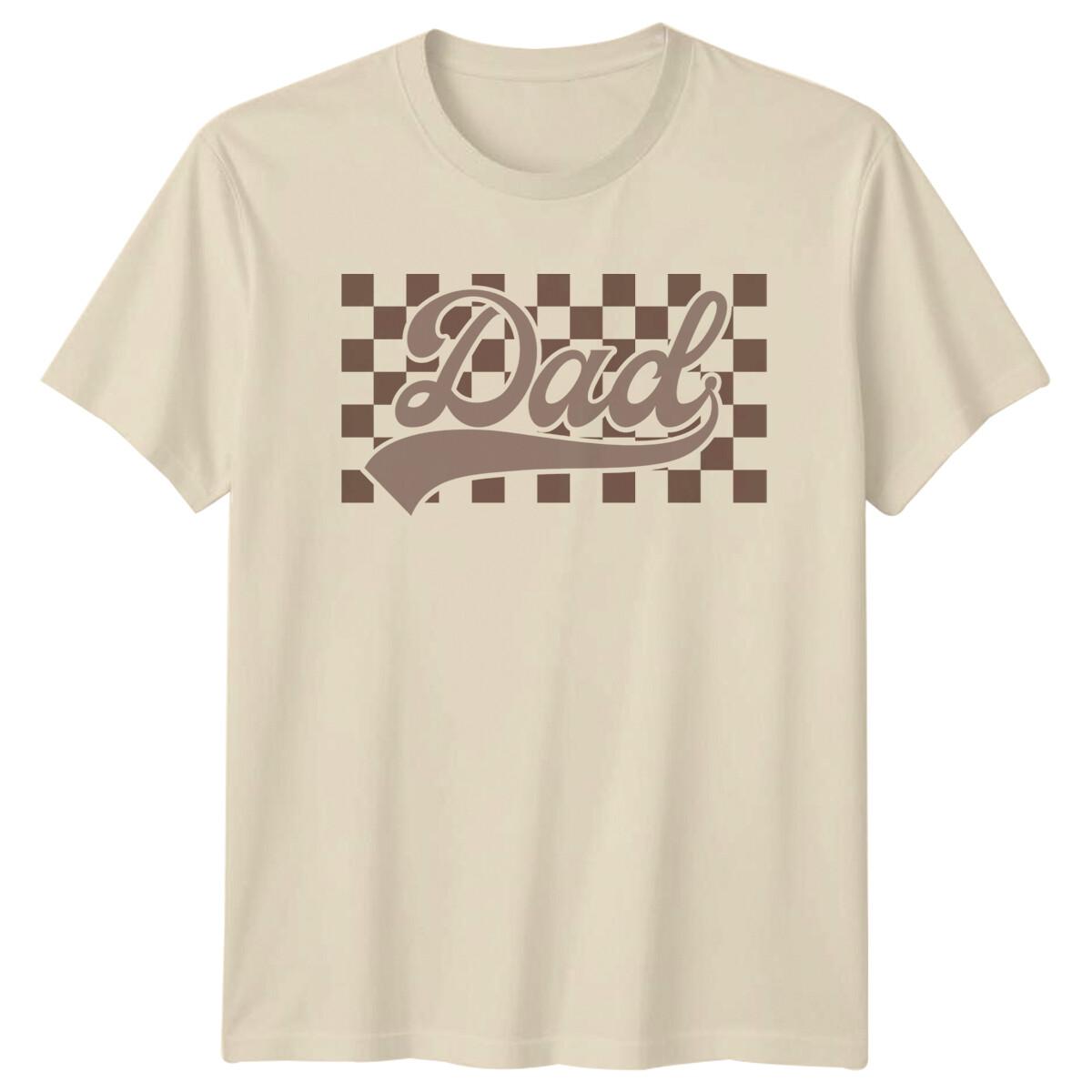 Dad Retro Father s Day Checkered T-Shirt, Gift For Dad, Mens T-Shirt S