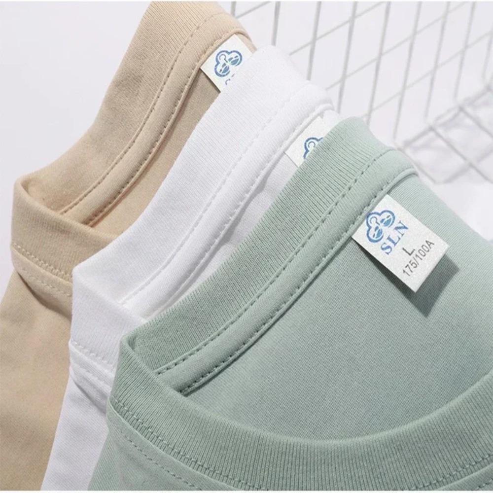 Cotton T-shirt V Short Sleeve Summer Men Women Loose Hip Hop Tee Harajuku Tops Y2k Clothes Oversized Vintage Clothing Harajuku