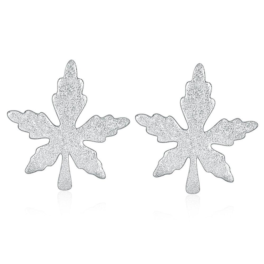 

S925 Серебряный спрей Faste Morf Листья Серьги Студентка Полые приземленные серьги с температурой