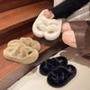 Internet Celebrities Casual Versatile Velvet Thickened Warm 2025 Autumn and Winter New Indoor Wool Cotton Slippers Women's One-word Drag