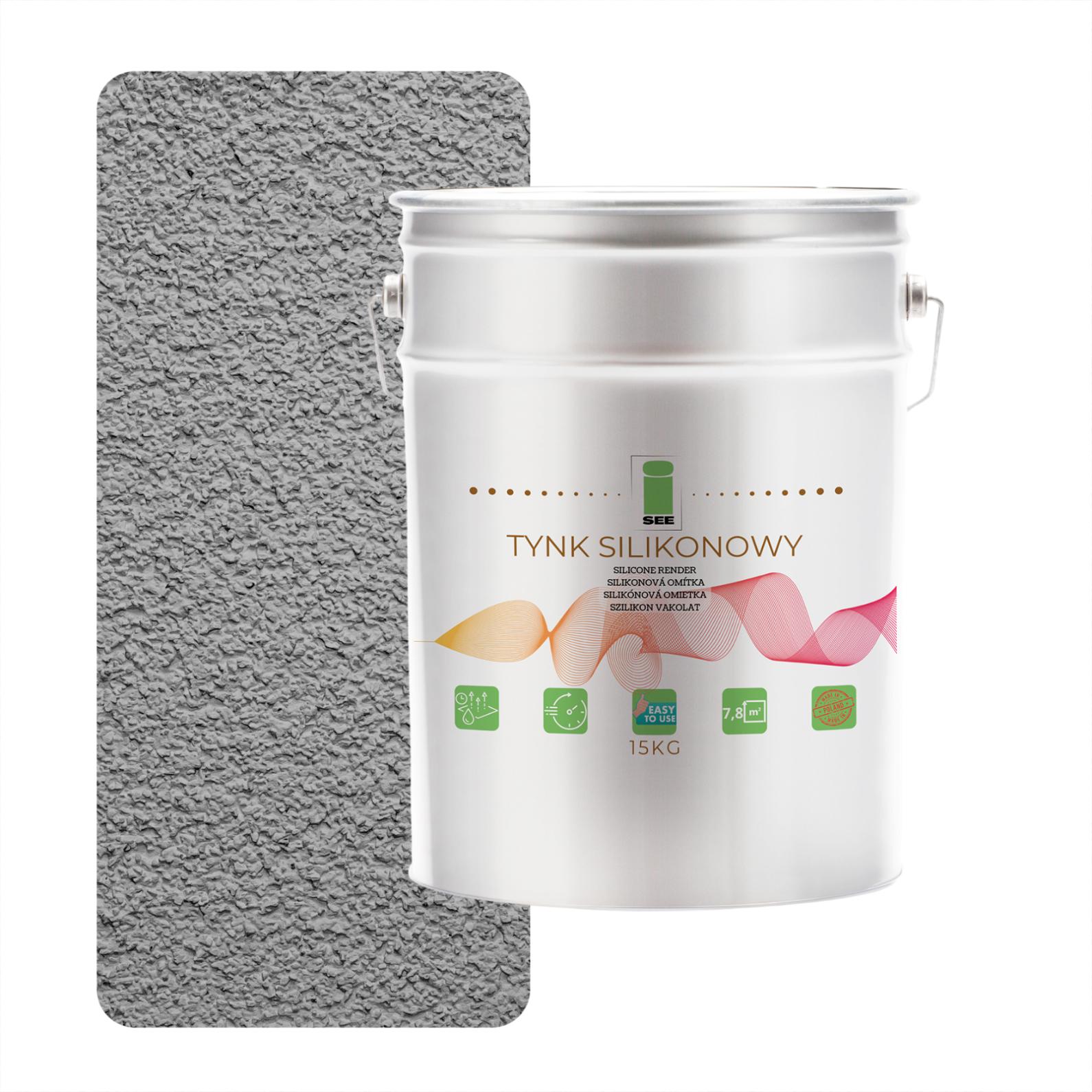Silicone render grey exterior facade grey