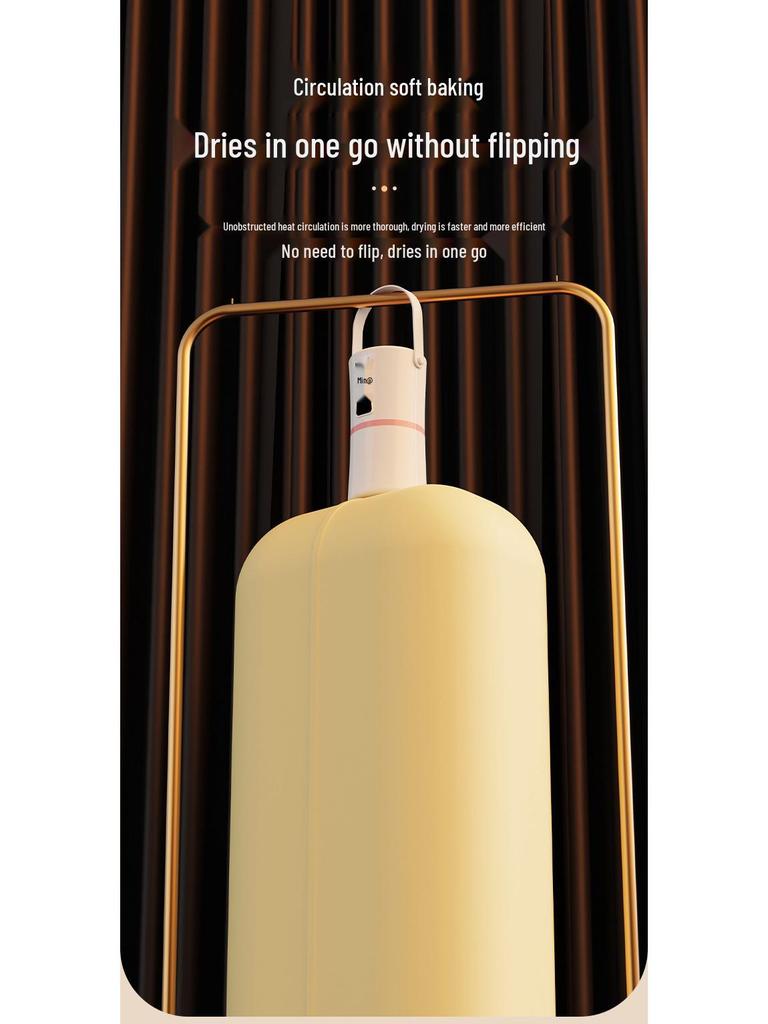 Compact Travel Clothes Dryer: Sterilizes, Eliminates Dust Mites, Features Timer, Consistent Heat, Ideal for Dorm or Home Use.