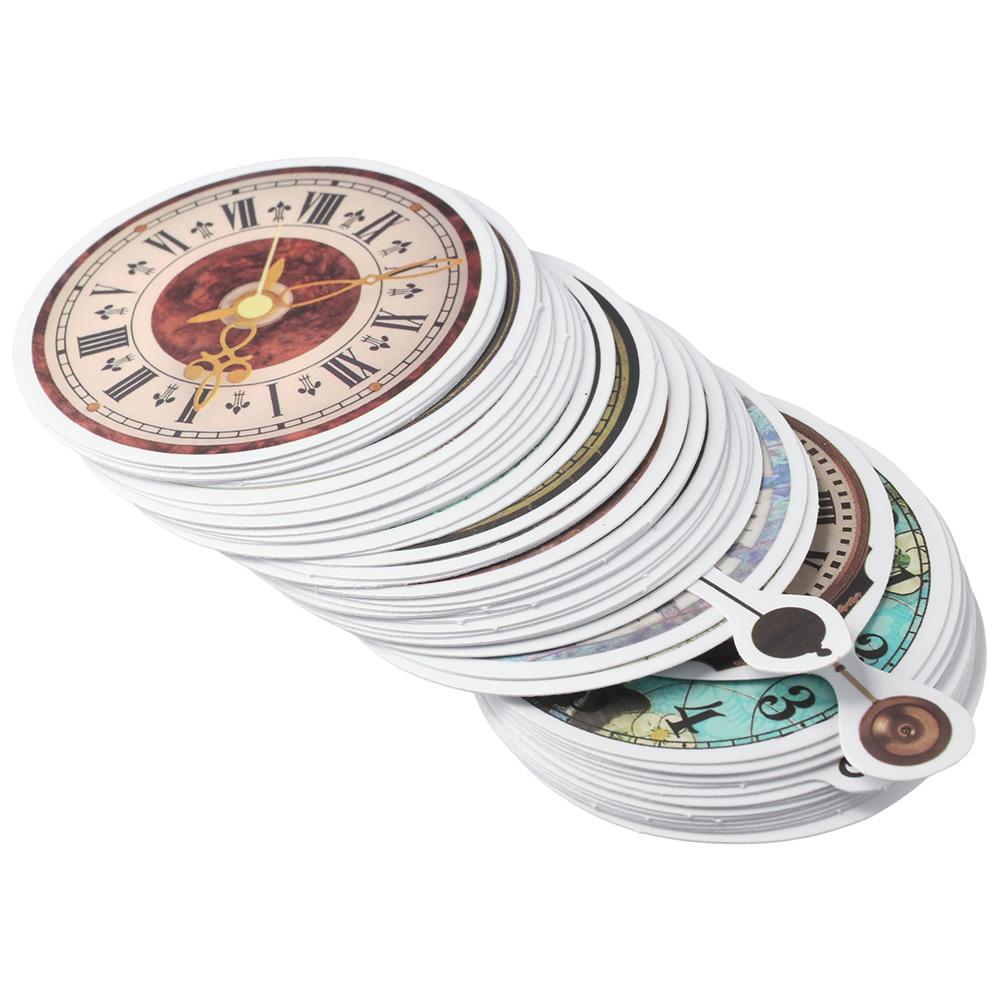 100PCS Multicolored Stickers PVC Vintage Stickers Steampunk Clock Decorative Stickers  DIY