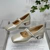 Fashion casual French pearl with flat Mary Jane shoes women's 2025 summer wear versatile thick heel single shoes