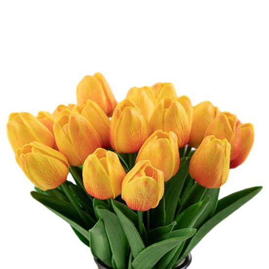 

10 шт. искусственный цветок тюльпана, реалистичный, красочный, поддельный цветок, ветка, для дома, офиса, свадьбы, вечеринки, для дома, улицы, искусственные цветы, растения, украшение оранжевый
