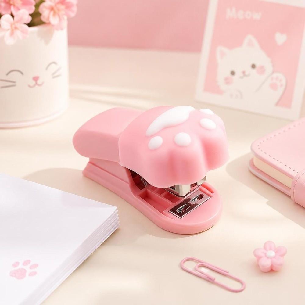 Cute Design Mini Stapler Set Multifunctional Cat Claw Stapler Durable Cat Paw Stapler  Office Use