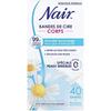 Bandes De Cire Froide - NAIR - Peaux Sensibles - Extrait De Camomille - 99% Naturel - 40 Bandes + 4 Lingettes