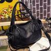 Spring/Summer New One Shoulder Large Bag Korean Version Washed Leather Women's Versatile Woven Handheld