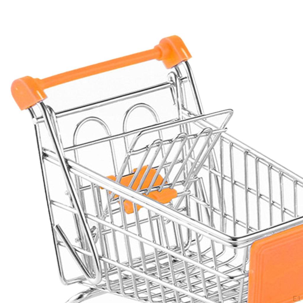 Children's Push Cart Toy, Mini Shopping for Supermarket Play, Metal Handcart Accessory