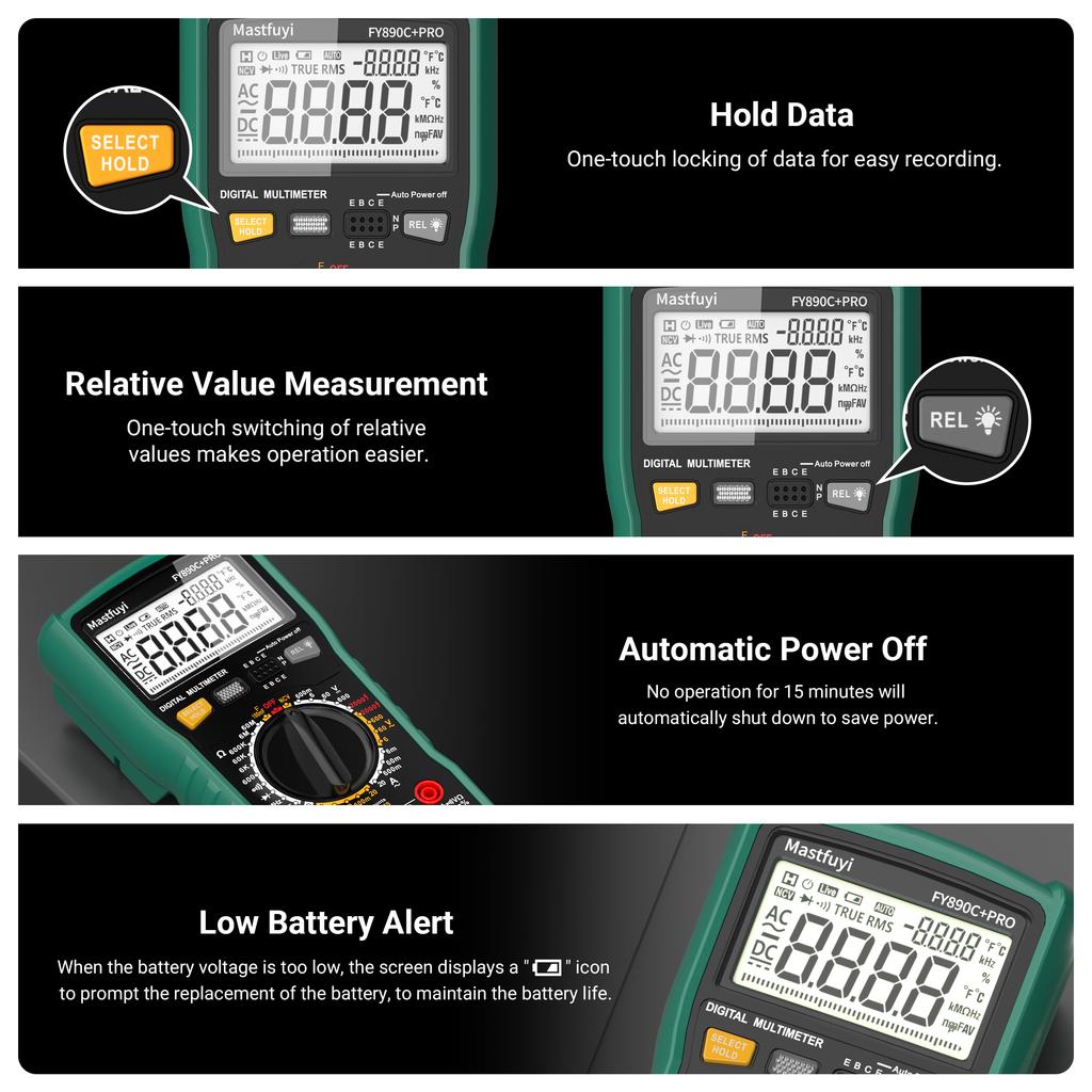 Professional 2000V 20A Extra-Large Range Digital Multimeter Photovoltaic Multimeter True RMS Multifunctional All-in-One Machine High-precision Tester