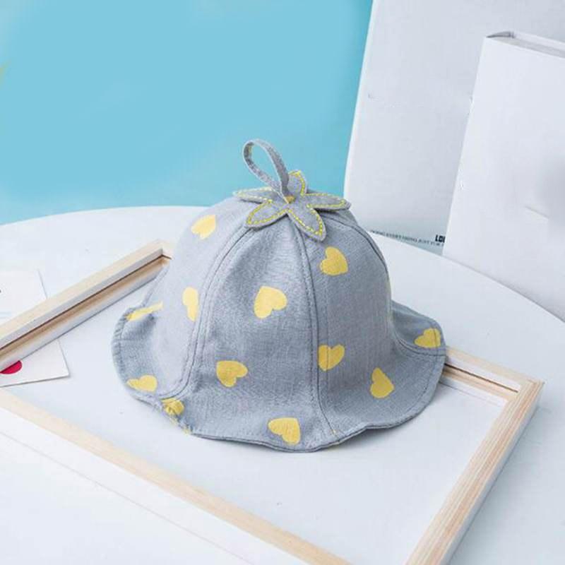 Sommer Outdoor Niedlich Baby Junge Mädchen Herz Print Sonnenhut Kinder Kinder Strandhut
