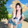 Viento de Deseo Puro Chica Dulce Caliente Falda Dividida Bikini Traje de Baño Sexy Isla Marina Playa Resort Manantiales