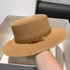 Casual Flat Top Hat Straw Buckle Hat New Visor Cap  Summer