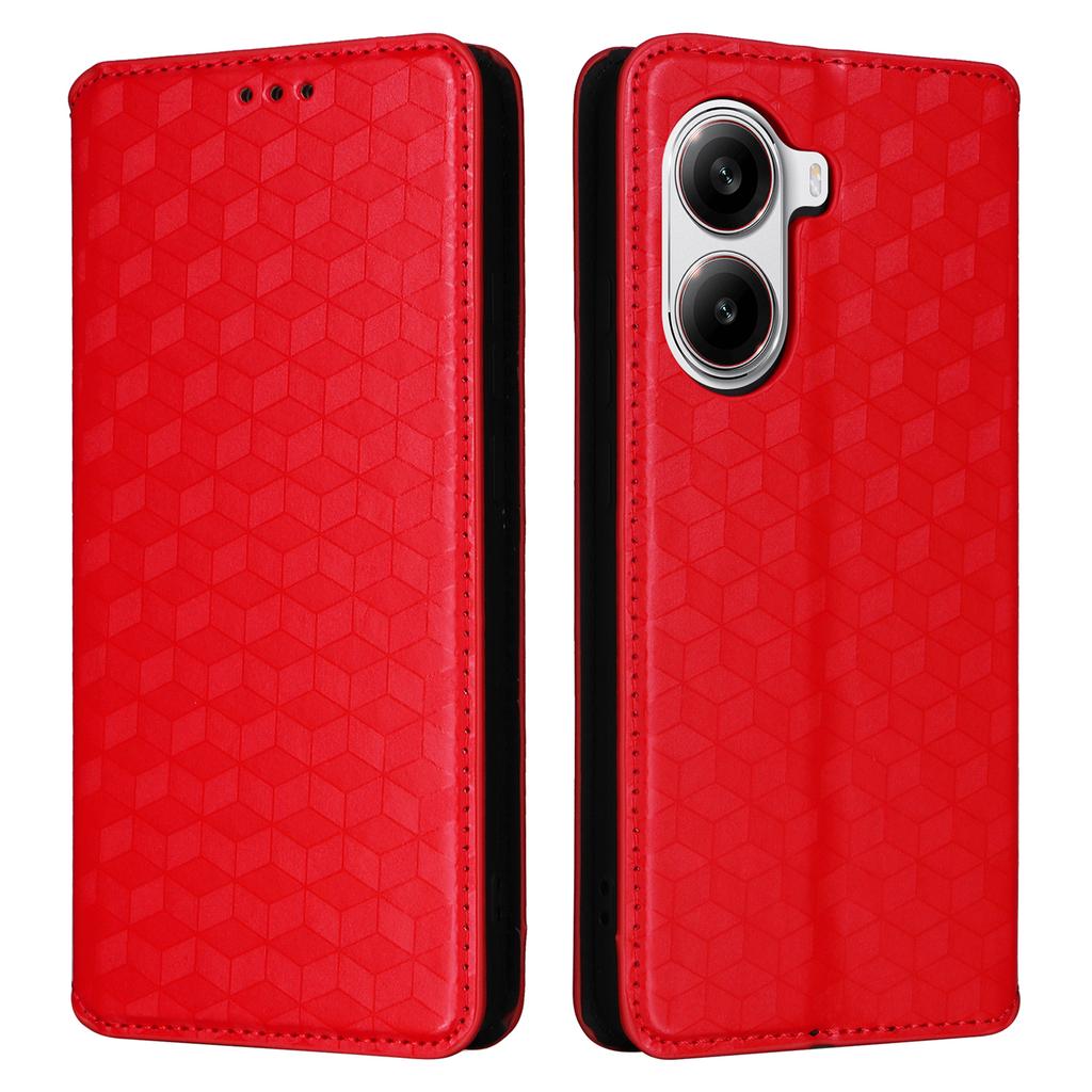 For Xiaomi Poco X7 Pro 5G/Redmi Turbo 4 5G Wallet Case Rhombus Imprinted Leather Phone Cover