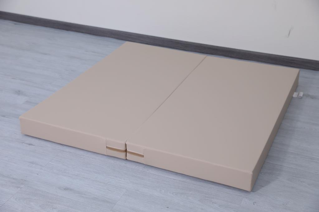 Gymnastic mattress Satellite 120x120x10 cm two-part - beige