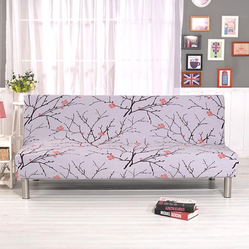 

Эластичный чехол на диван-кровать без рукавов, полностью раскладывающийся, принт Plum Blossom,Small