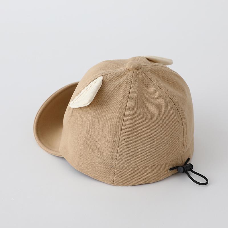 Infant & Toddler Soft Brim Baseball Cap with Cute Bear Glasses Embroidery for Boys & Girls - Spring/Autumn Sun Protection Hat.