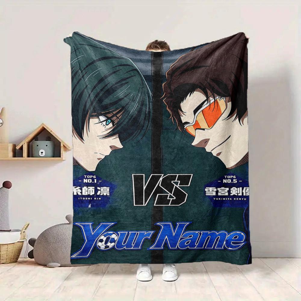 Custom 1Pc Anime Rivalry Showdown Fleece Flannel Blanket Soft Warm Cozy Office Throw For Bedroom Couch Travel Birthday Xmas Gift