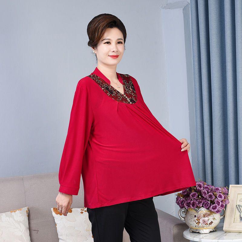 Spring Autumn Women's Plus Size Shirt Loose Long Sleeve T-Shirt