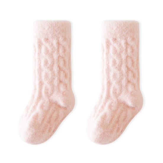 

1 пара зимних теплых детских носков средней длины, толстые мягкие носки для малышей с нескользящими эластичными детскими термоносками средней длины XS