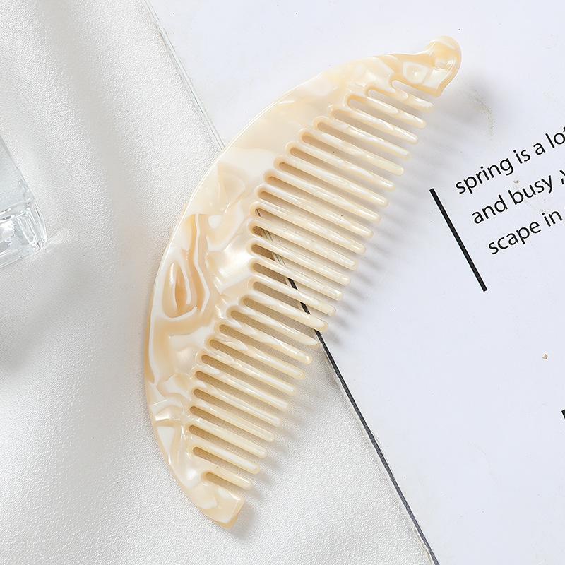 Hot-selling Semi-circular Acetate Hair Comb: Portable Anti-static Marble Design for Women