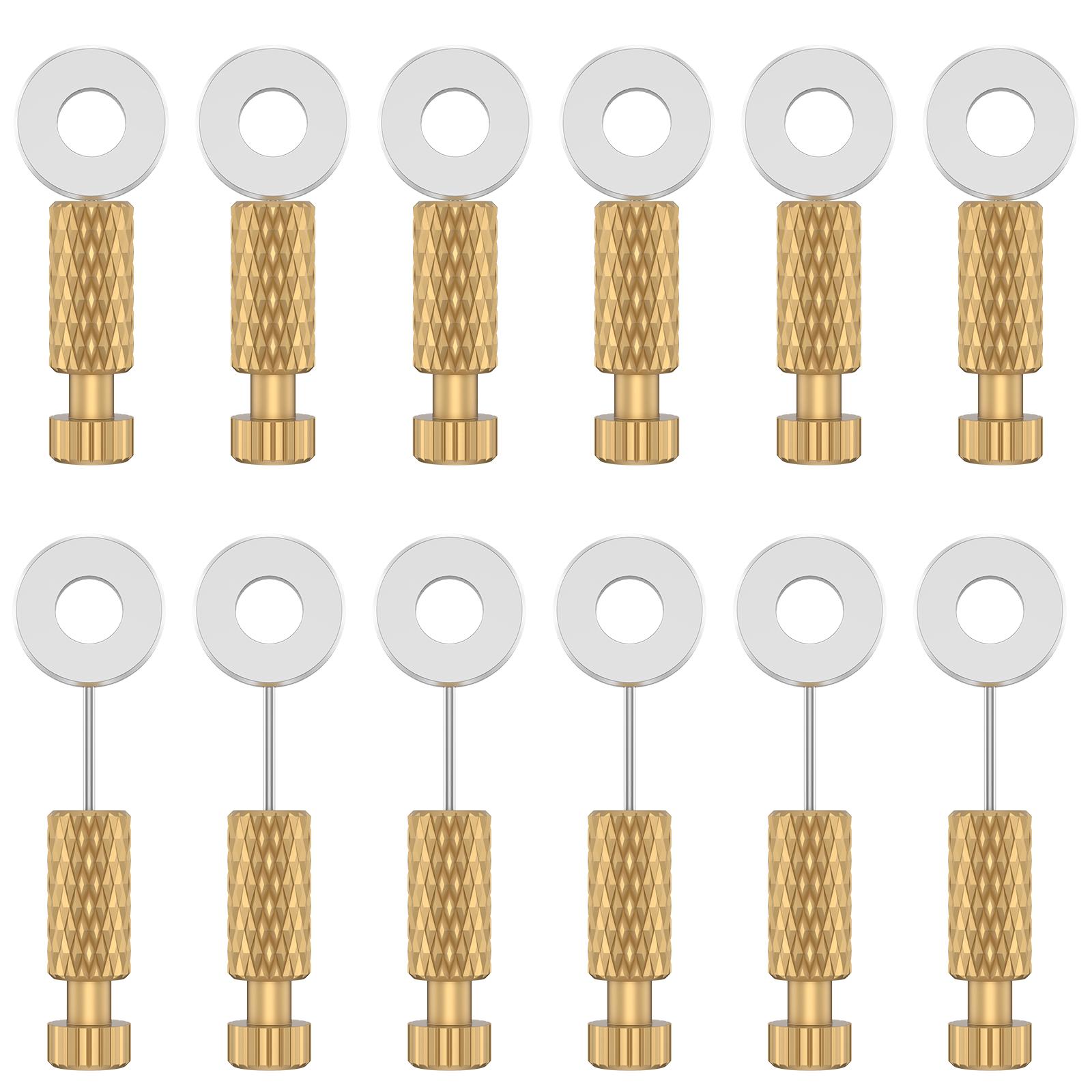 

12Pcs Leather Suture Positioning Needles 12/18mm DIY Leathercraft Located Needles Non-slip with Brass Leather Locking Pins