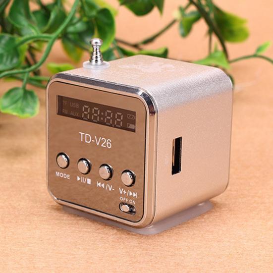 Bluetooth-compatible Mini Speaker Wireless Music Player Digital Display Stereo Sound Rechargeable Portable FM Radio Speaker