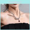 Simple Stylish Titanium Steel Spider Pendant Necklace With Ruby Charm For Women Elegant Jewelry Gift