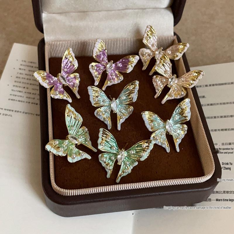 Design-Sense Enamel 3D Butterfly Stud Earrings for Women – Trendy, Fashionable, and Unique Accessories