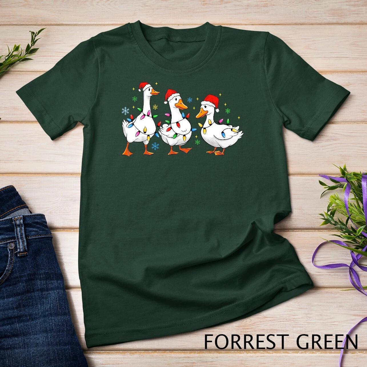 Funny Christmas Santa Reindeer Cute Duck Santa Christmas Tee Unisex T-shirt M